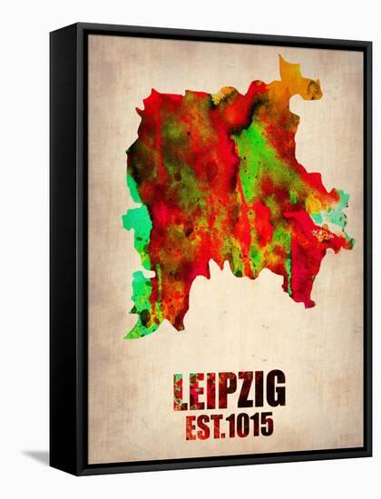 Leipzig Watercolor Poster-NaxArt-Framed Stretched Canvas