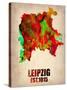 Leipzig Watercolor Poster-NaxArt-Stretched Canvas