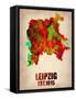 Leipzig Watercolor Poster-NaxArt-Framed Stretched Canvas