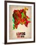 Leipzig Watercolor Poster-NaxArt-Framed Art Print