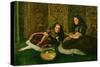 Leisure Hours-John Everett Millais-Stretched Canvas