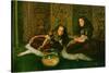 Leisure Hours-John Everett Millais-Stretched Canvas