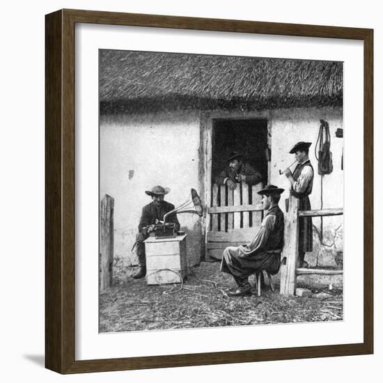 Leisure Time for Cowherds, Hungary, 1922-AW Cutler-Framed Giclee Print