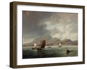 Leith and Edinburgh from the Firth of Forth, 1847-John Wilson Carmichael-Framed Giclee Print