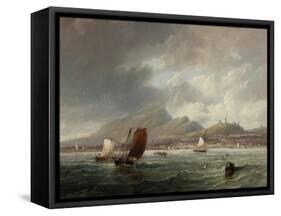 Leith and Edinburgh from the Firth of Forth, 1847-John Wilson Carmichael-Framed Stretched Canvas