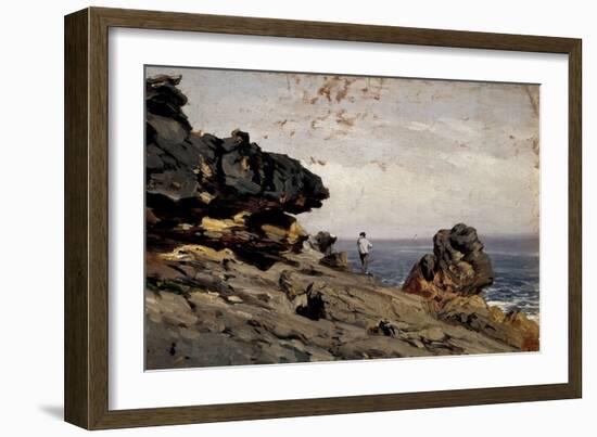 Lekeitio Beach, Ca. 1872-Carlos de Haes-Framed Giclee Print