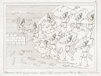 Hanuman the Monkey God and His Monkey Companions Build the Bridge of Rama to Ceylon-Lemaitre-Mounted Art Print