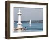 Leman Lake Lighthouse, Lake Geneva, Geneva, Switzerland, Europe-Godong-Framed Photographic Print