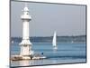 Leman Lake Lighthouse, Lake Geneva, Geneva, Switzerland, Europe-Godong-Mounted Photographic Print