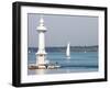 Leman Lake Lighthouse, Lake Geneva, Geneva, Switzerland, Europe-Godong-Framed Photographic Print