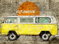 Volkswagen vw combi green-Lembayung senja studio-Giclee Print