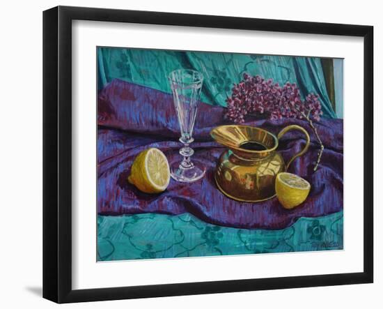 Lemon and Lilac 2020 (oil on canvas)-Tilly Willis-Framed Giclee Print