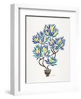 Lemon Bonsai Orange-Cat Coquillette-Framed Giclee Print