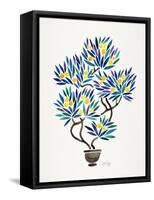 Lemon Bonsai Orange-Cat Coquillette-Framed Stretched Canvas