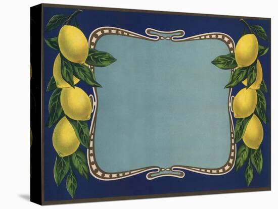 Lemon Branches - Citrus Crate Label-Lantern Press-Stretched Canvas