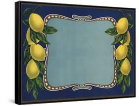 Lemon Branches - Citrus Crate Label-Lantern Press-Framed Stretched Canvas