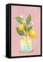 Lemon Bunch in Vase-Raissa Oltmanns-Framed Stretched Canvas