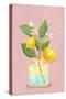 Lemon Bunch in Vase-Raissa Oltmanns-Stretched Canvas