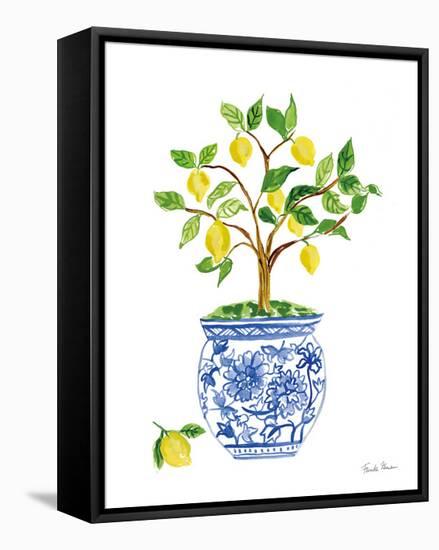 Lemon Chinoiserie I-Farida Zaman-Framed Stretched Canvas