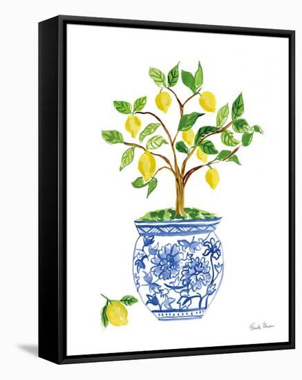 Lemon Chinoiserie I-Farida Zaman-Framed Stretched Canvas