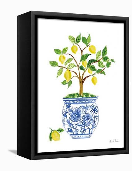 Lemon Chinoiserie I-Farida Zaman-Framed Stretched Canvas