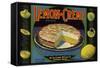 Lemon Creme Brand - Alta Loma, California - Citrus Crate Label-Lantern Press-Framed Stretched Canvas