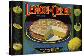 Lemon Creme Brand - Alta Loma, California - Citrus Crate Label-Lantern Press-Stretched Canvas