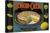 Lemon Creme Brand - Alta Loma, California - Citrus Crate Label-Lantern Press-Stretched Canvas