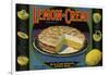Lemon Creme Brand - Alta Loma, California - Citrus Crate Label-Lantern Press-Framed Art Print