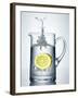 Lemon Falling into Jug of Water-Petr Gross-Framed Photographic Print