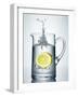 Lemon Falling into Jug of Water-Petr Gross-Framed Photographic Print