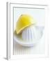 Lemon Half on Lemon Squeezer-Maja Smend-Framed Photographic Print