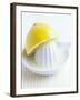 Lemon Half on Lemon Squeezer-Maja Smend-Framed Photographic Print