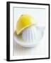 Lemon Half on Lemon Squeezer-Maja Smend-Framed Photographic Print