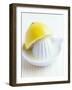 Lemon Half on Lemon Squeezer-Maja Smend-Framed Photographic Print