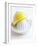 Lemon Half on Lemon Squeezer-Maja Smend-Framed Photographic Print