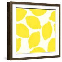 Lemon Pattern-TashaNatasha-Framed Art Print