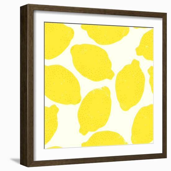 Lemon Pattern-TashaNatasha-Framed Art Print