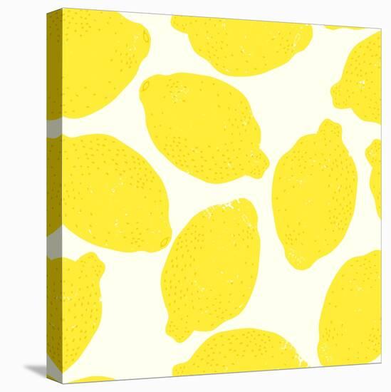 Lemon Pattern-TashaNatasha-Stretched Canvas