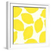 Lemon Pattern-TashaNatasha-Framed Art Print