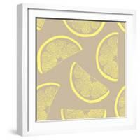 Lemon Seamless Pattern-Kseniia Romanova-Framed Art Print