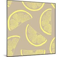 Lemon Seamless Pattern-Kseniia Romanova-Mounted Art Print