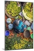 Lemon Seller, K.R. Market, Bangalore (Bengaluru), Karnataka, India-Peter Adams-Mounted Photographic Print