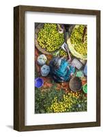 Lemon Seller, K.R. Market, Bangalore (Bengaluru), Karnataka, India-Peter Adams-Framed Photographic Print