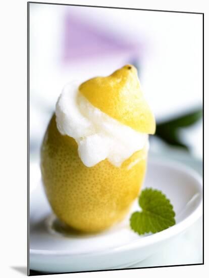 Lemon Sorbet in a Hollowed-out Lemon-Alena Hrbkova-Mounted Photographic Print