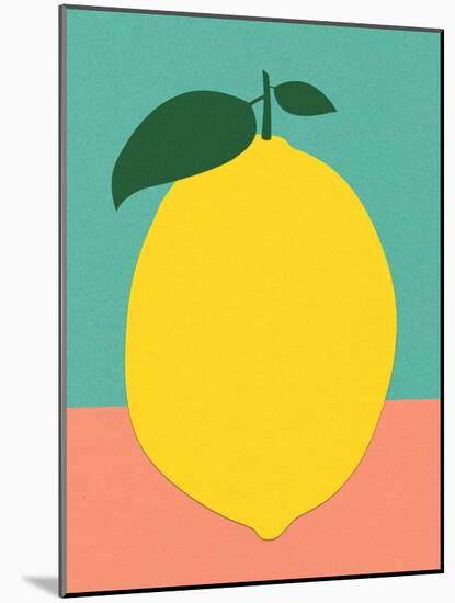 Lemon with Two Leaves-Rosi Feist-Mounted Giclee Print