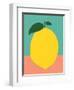 Lemon with Two Leaves-Rosi Feist-Framed Giclee Print