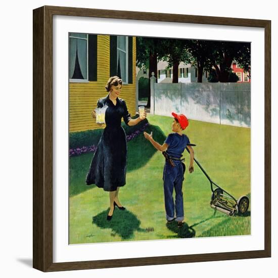 "Lemonade for the Lawnboy", May 14, 1955-George Hughes-Framed Giclee Print