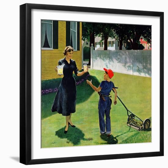 "Lemonade for the Lawnboy", May 14, 1955-George Hughes-Framed Giclee Print