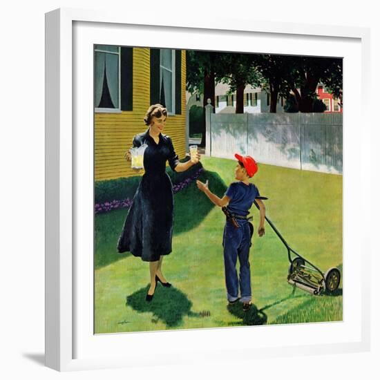 "Lemonade for the Lawnboy", May 14, 1955-George Hughes-Framed Giclee Print